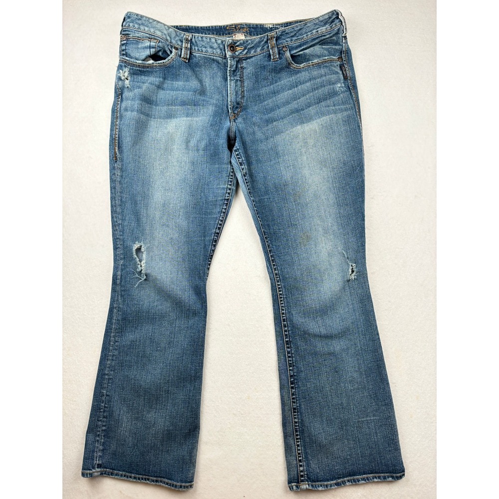 Silver Jeans Alea Bootcut Jeans Womens 32x33 Distressed Stretch Denim Y2K